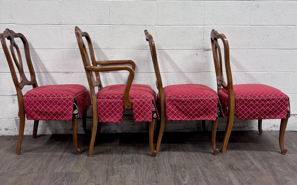 Vintage French Provincial French Louis XV Style Upholstered Dining Chairs