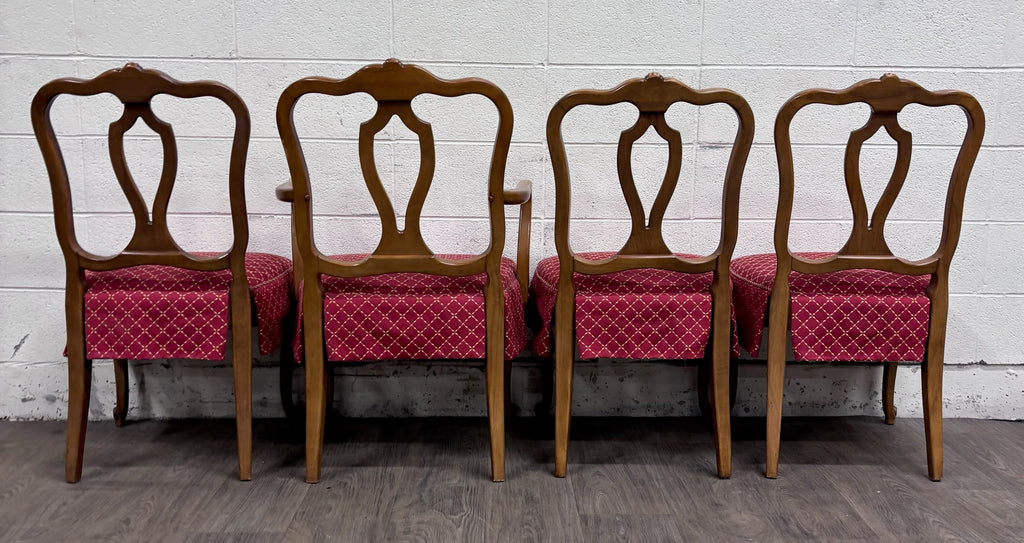 Vintage French Provincial French Louis XV Style Upholstered Dining Chairs