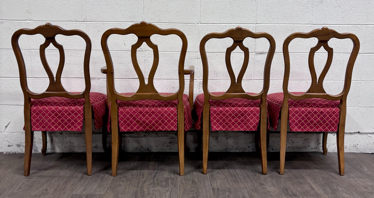 Vintage French Provincial French Louis XV Style Upholstered Dining Chairs