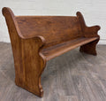 Antique Victorian Gothic Style Solid Oak Church Pew