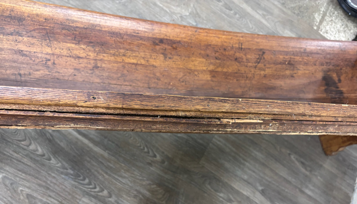 Antique Victorian Gothic Style Solid Oak Church Pew