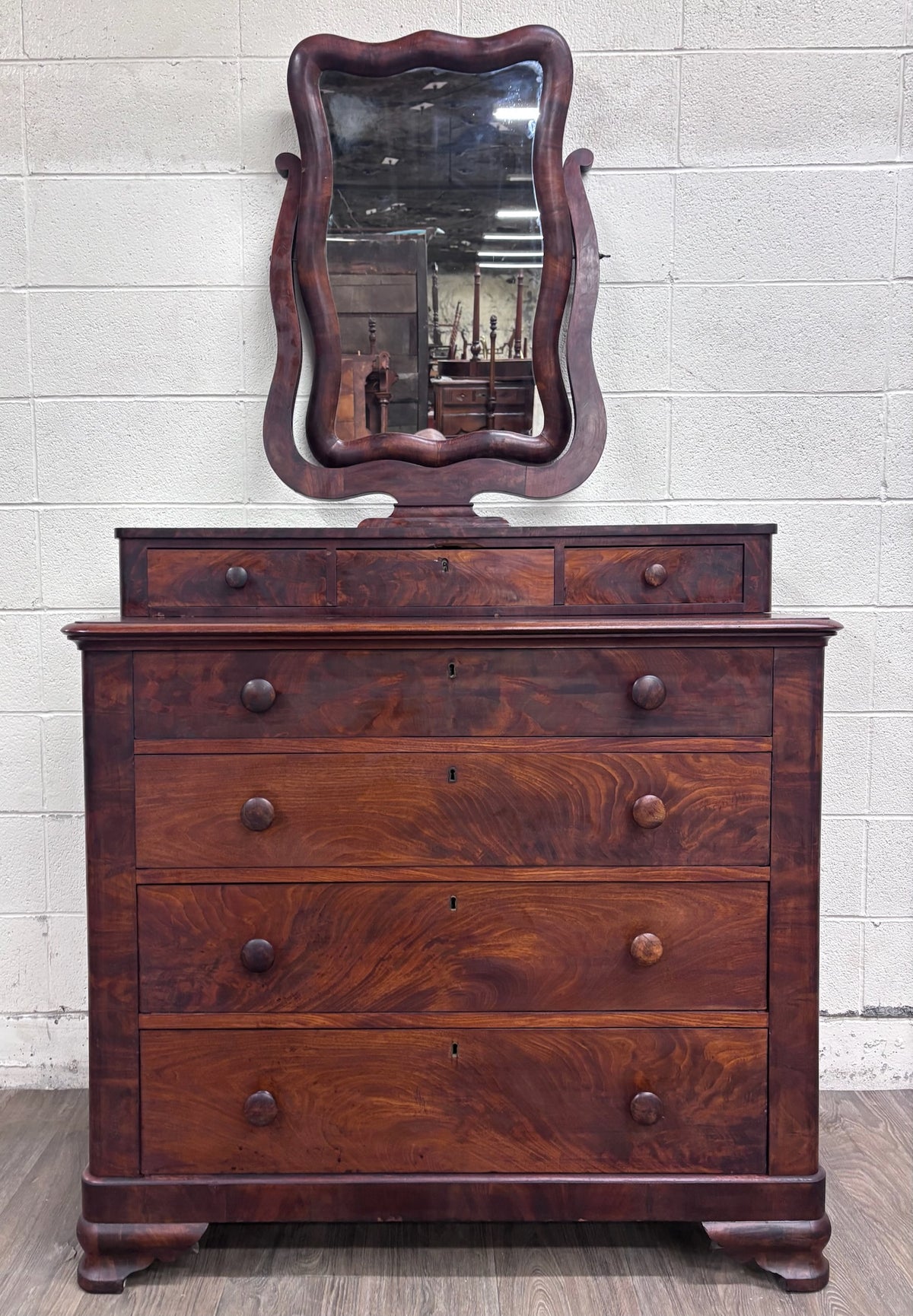 Antique Mid 1800s American Empire Chest of Drawers