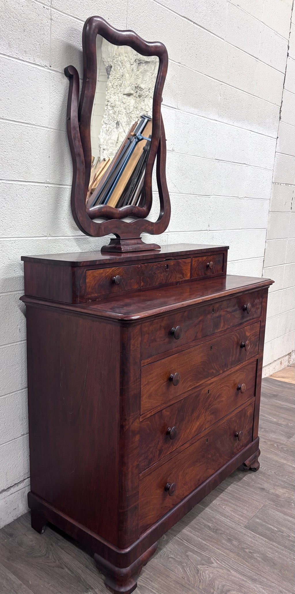 Antique Mid 1800s American Empire Chest of Drawers