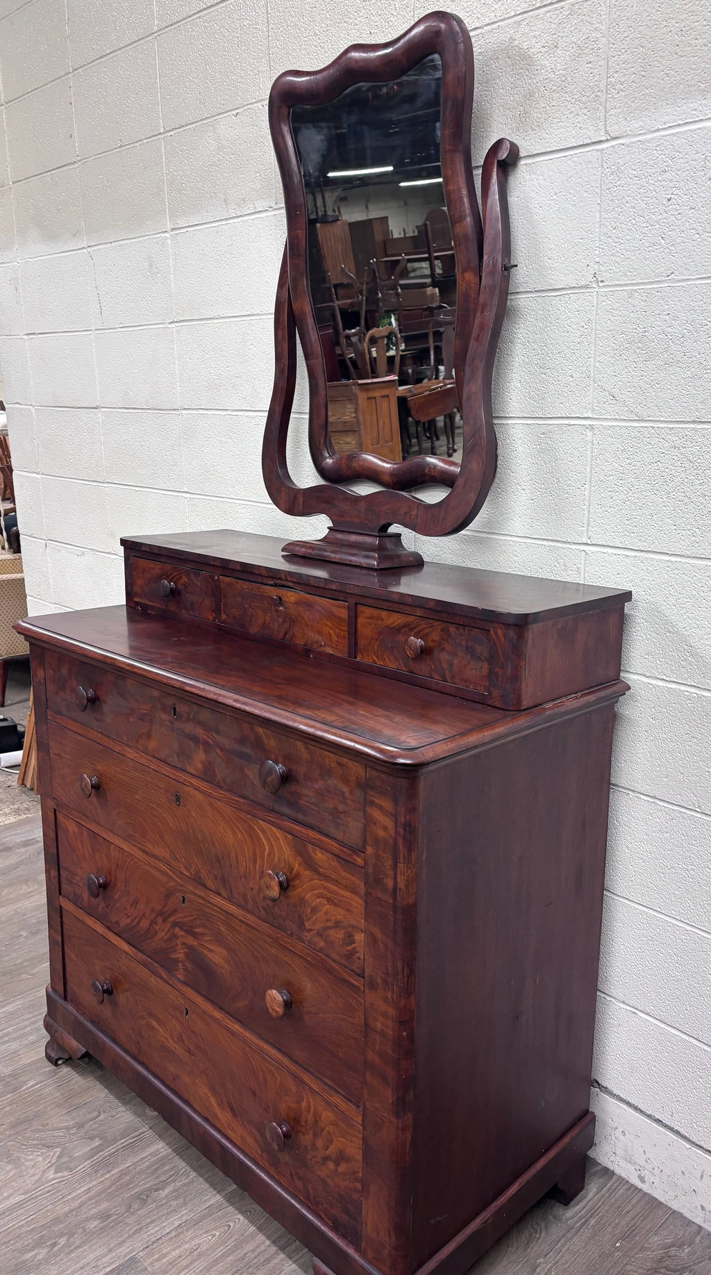 Antique Mid 1800s American Empire Chest of Drawers