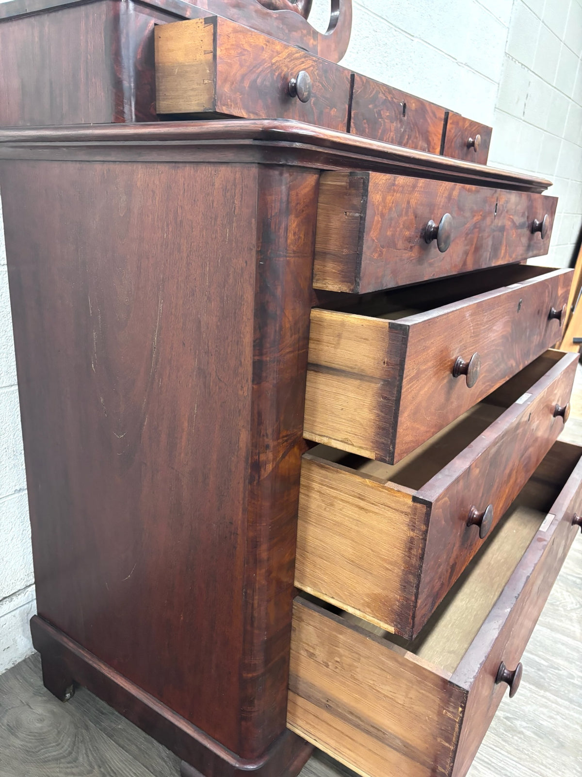 Antique Mid 1800s American Empire Chest of Drawers