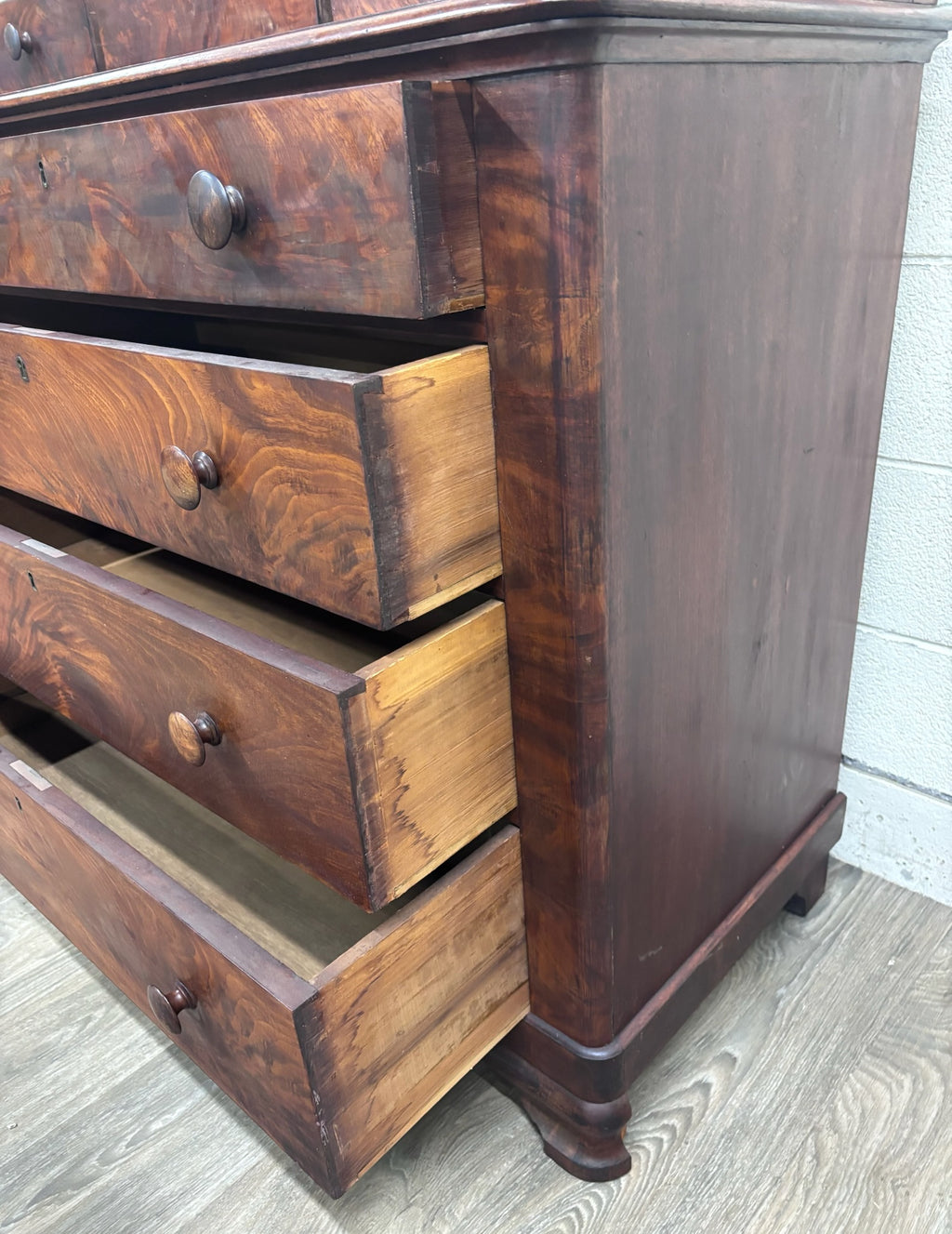 Antique Mid 1800s American Empire Chest of Drawers