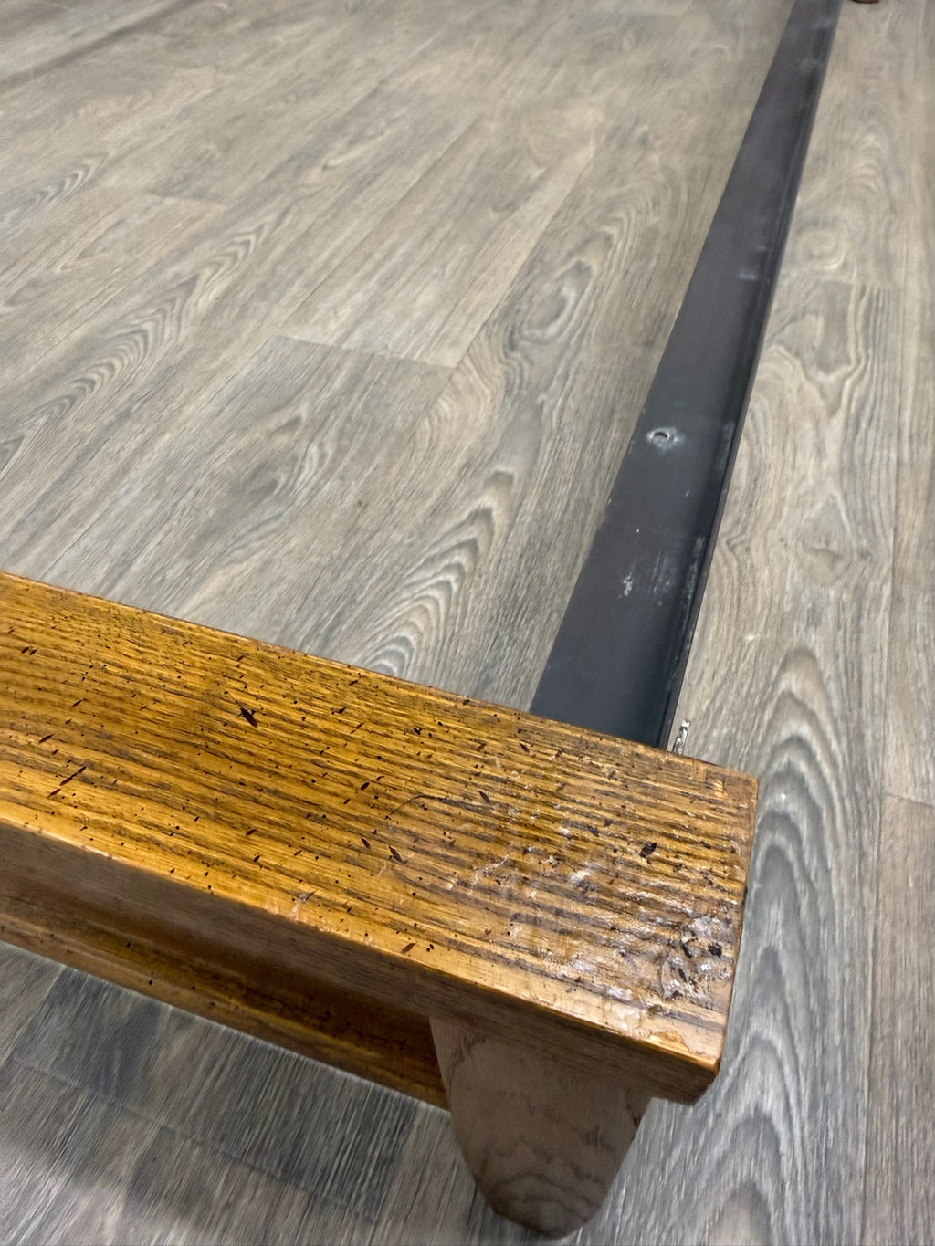 Vintage Full Size Mid Century Modern Walnut and Woven Cane Bed