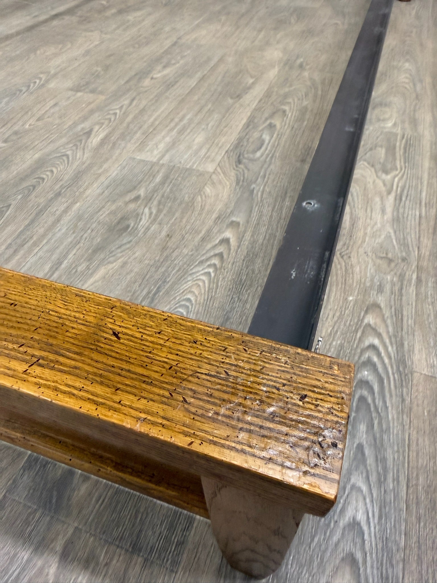 Vintage Full Size Mid Century Modern Walnut and Woven Cane Bed