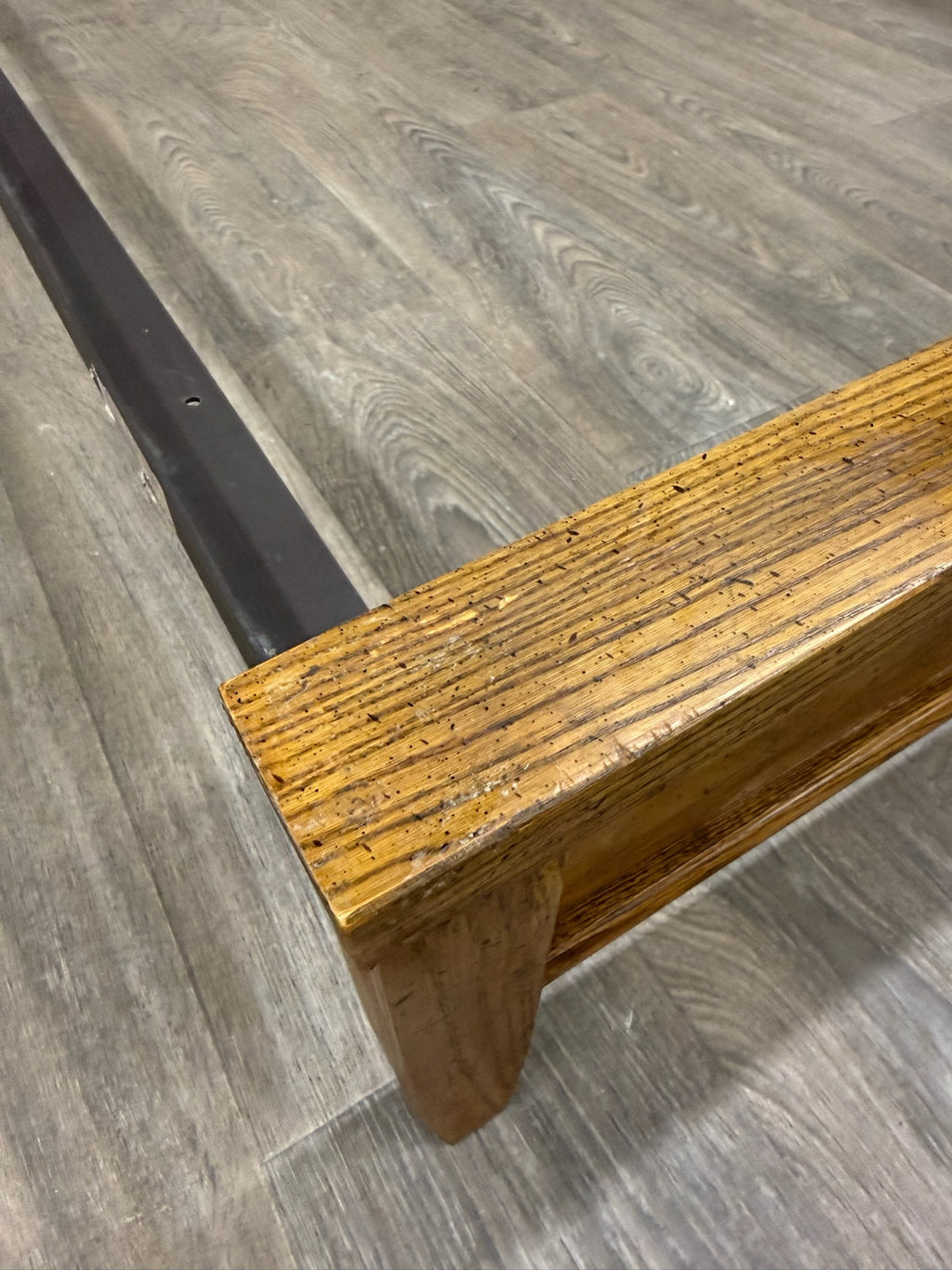 Vintage Full Size Mid Century Modern Walnut and Woven Cane Bed