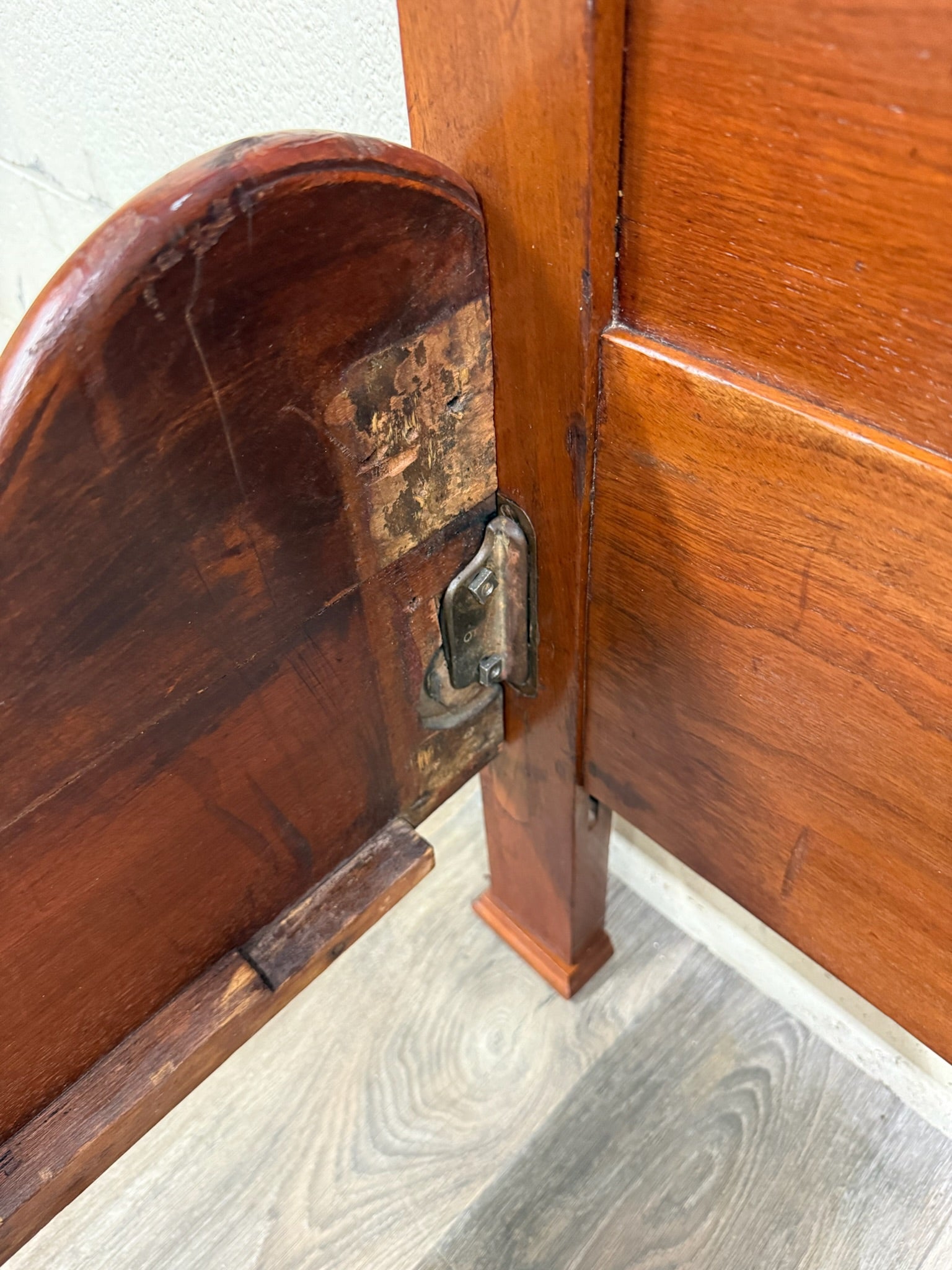 Antique Full Size Victorian Carved Walnut Bed