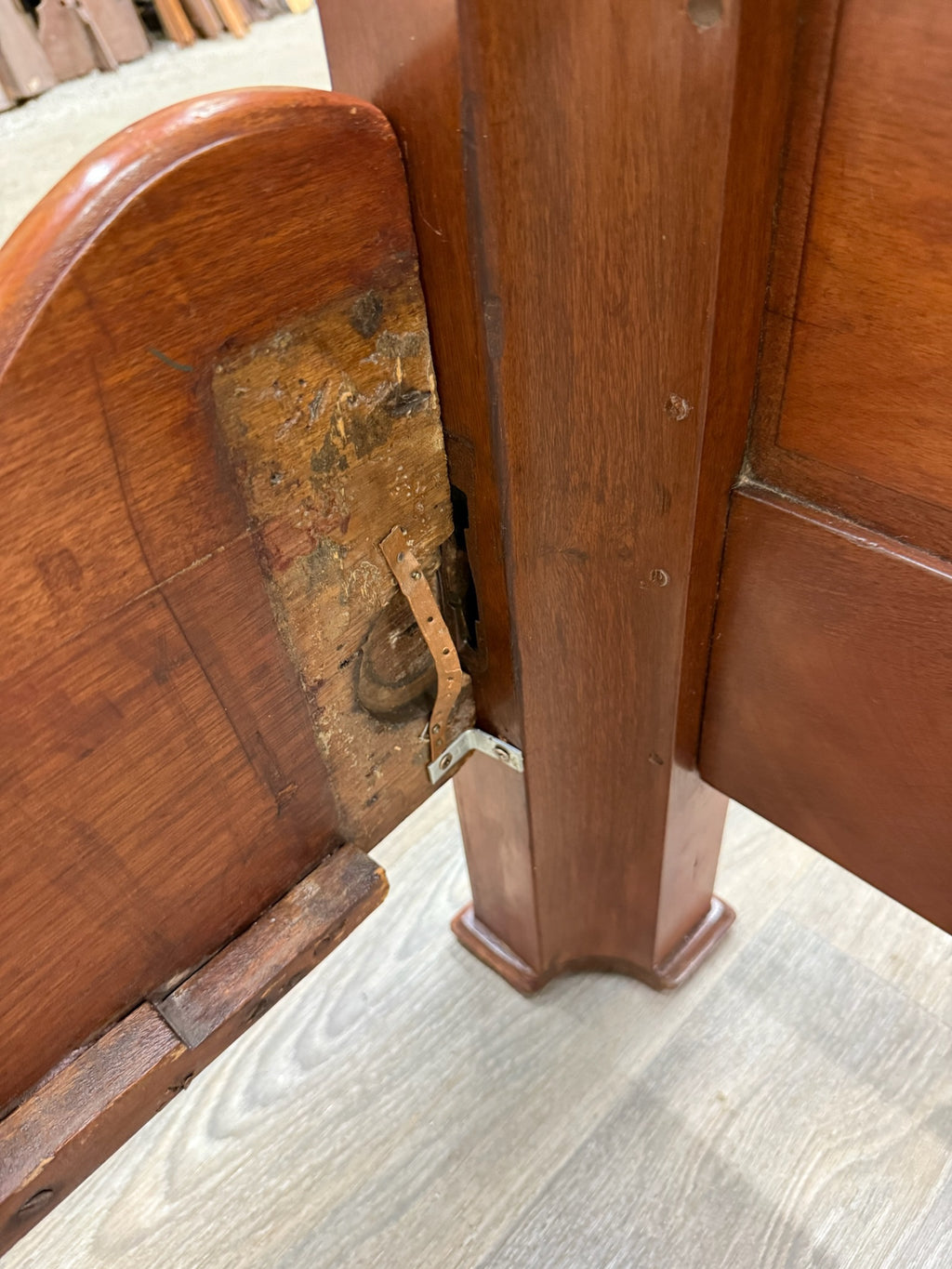 Antique Full Size Victorian Carved Walnut Bed