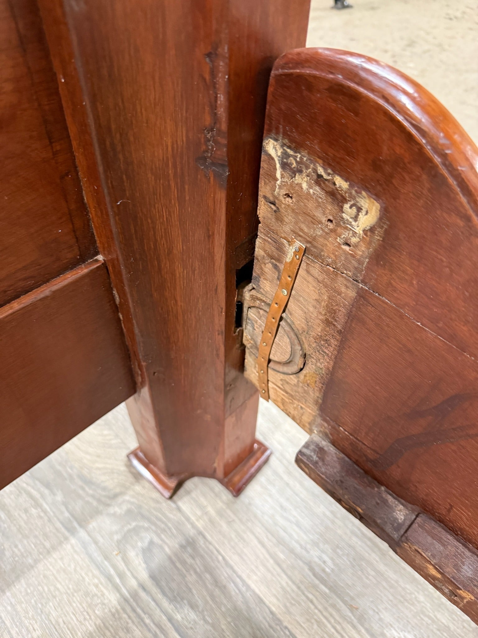 Antique Full Size Victorian Carved Walnut Bed