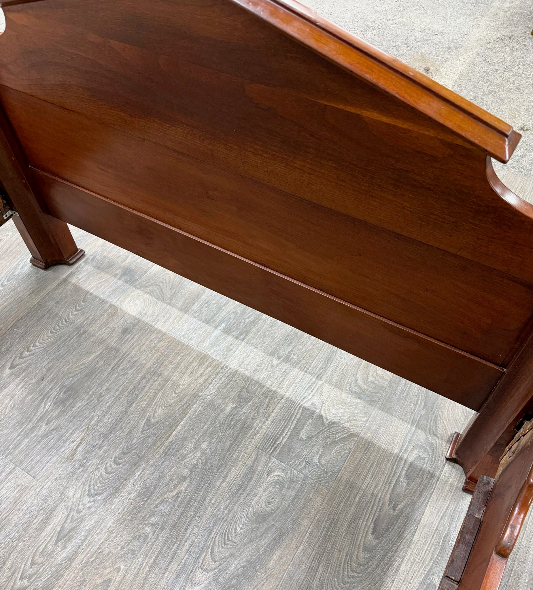Antique Full Size Victorian Carved Walnut Bed