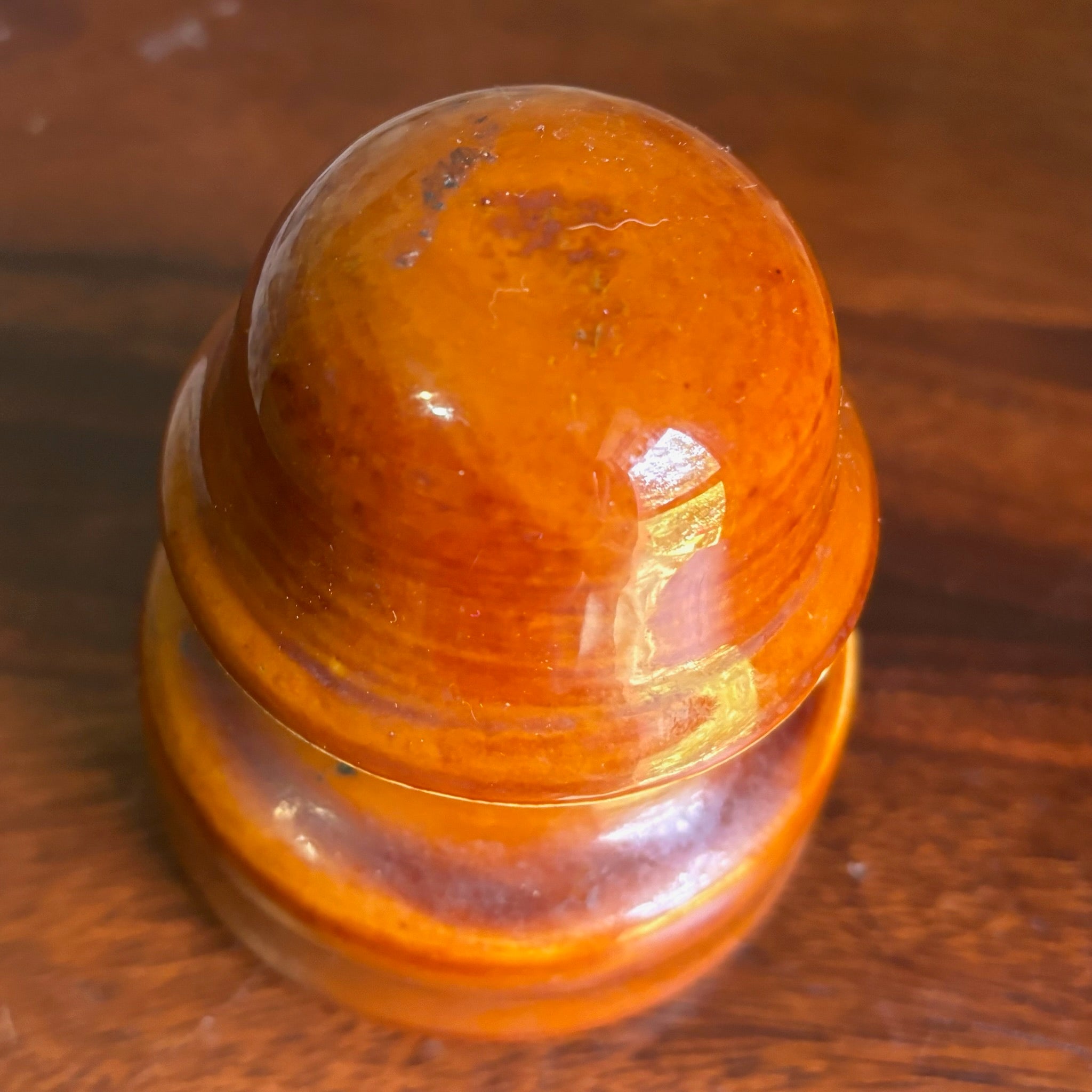 Vintage 1930 LAPP Caramel Brown Glazed Porcelain Insulator