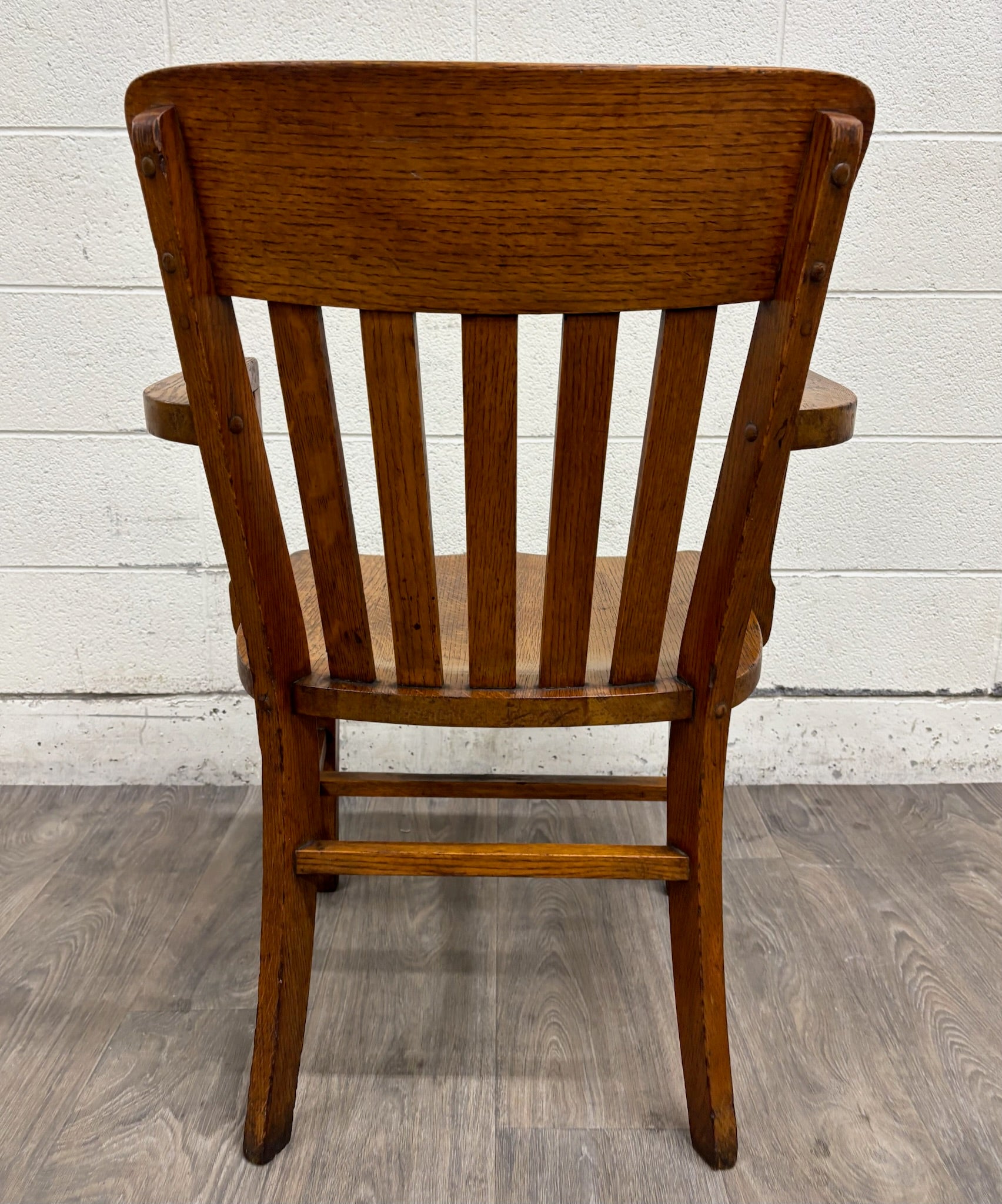 Antique Arts & Crafts Mission Quarter Sawn Oak Library Chair Armchair