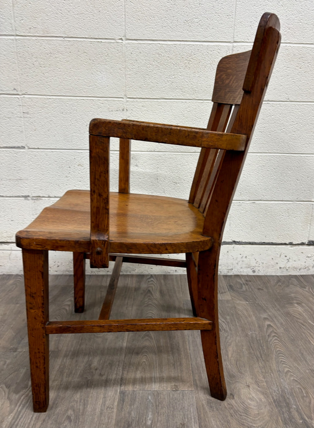 Antique Arts & Crafts Mission Quarter Sawn Oak Library Chair Armchair