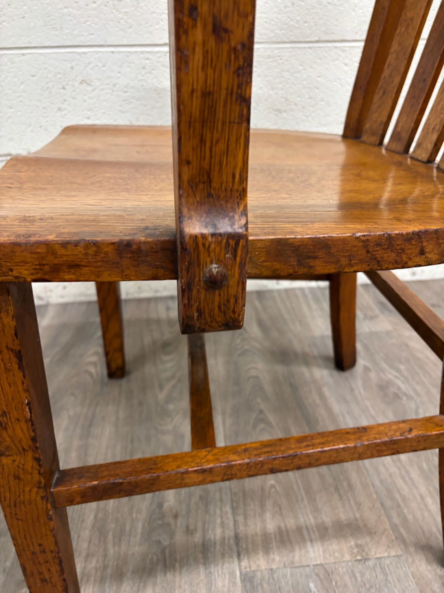 Antique Arts & Crafts Mission Quarter Sawn Oak Library Chair Armchair