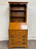 Vintage Ethan Allen Heirloom Early American Maple & Birch Secretary Desk & Hutch