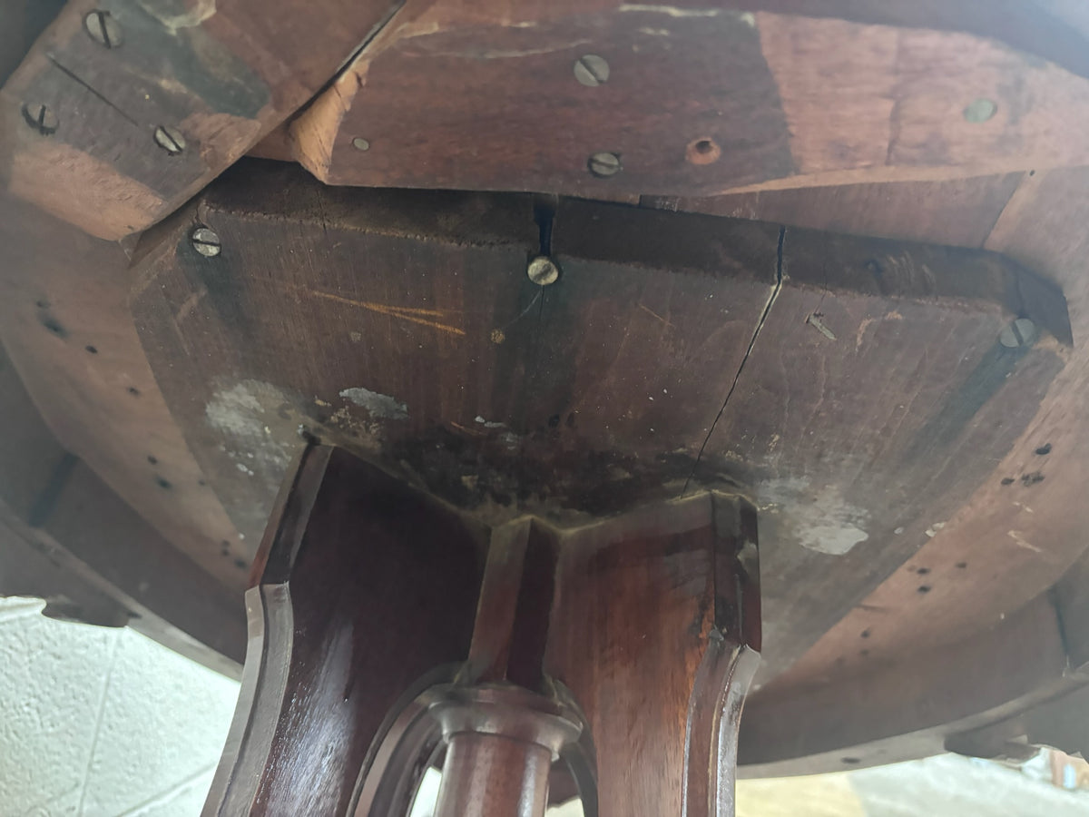 Antique Victorian Eastlake Burl Walnut Oval Center Table Parlor Table