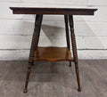 Antique Victorian Solid Mahogany Plank Top Side Table Lamp Table