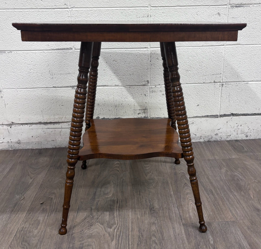 Antique Victorian Solid Mahogany Plank Top Side Table Lamp Table