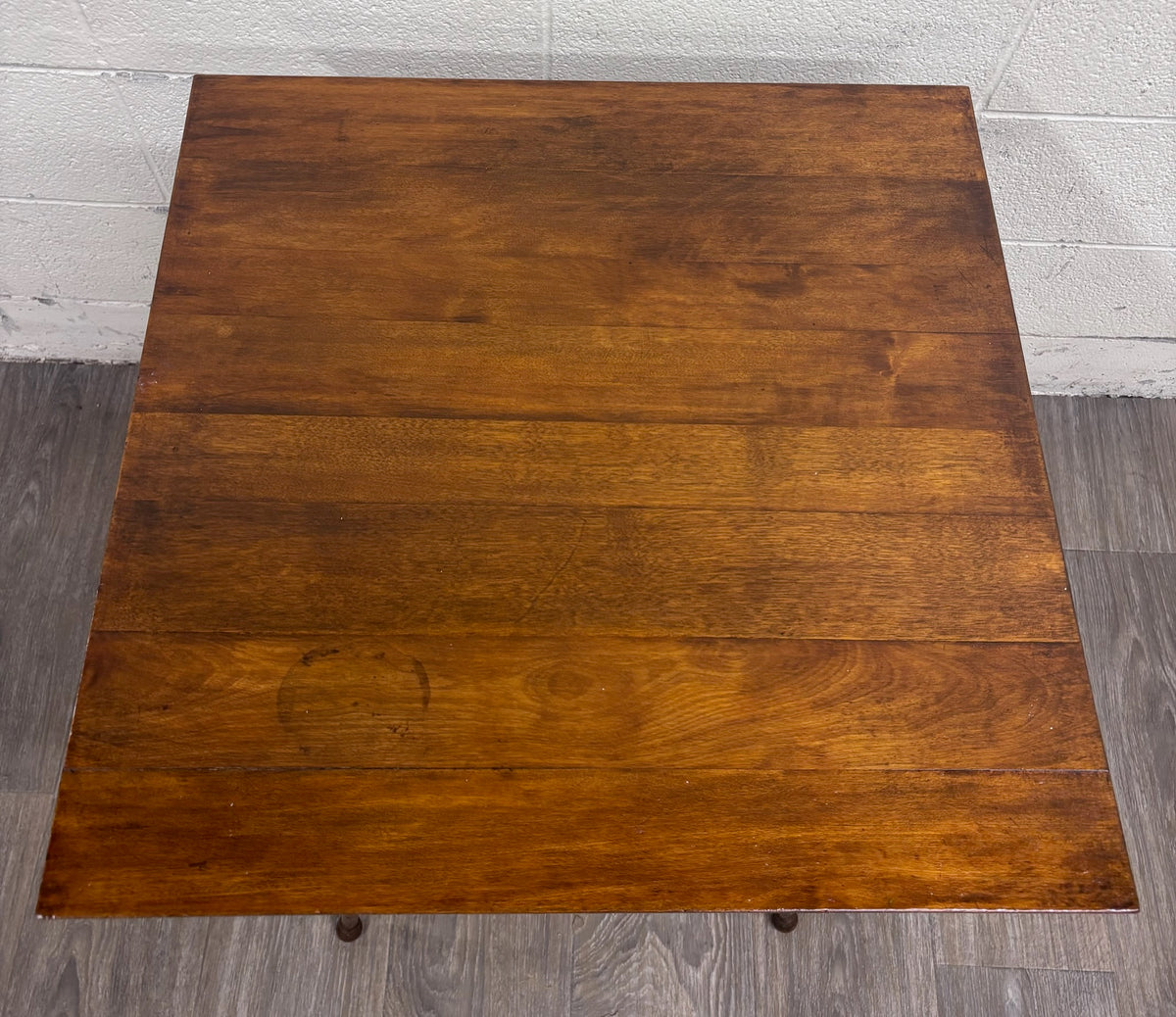 Antique Victorian Solid Mahogany Plank Top Side Table Lamp Table