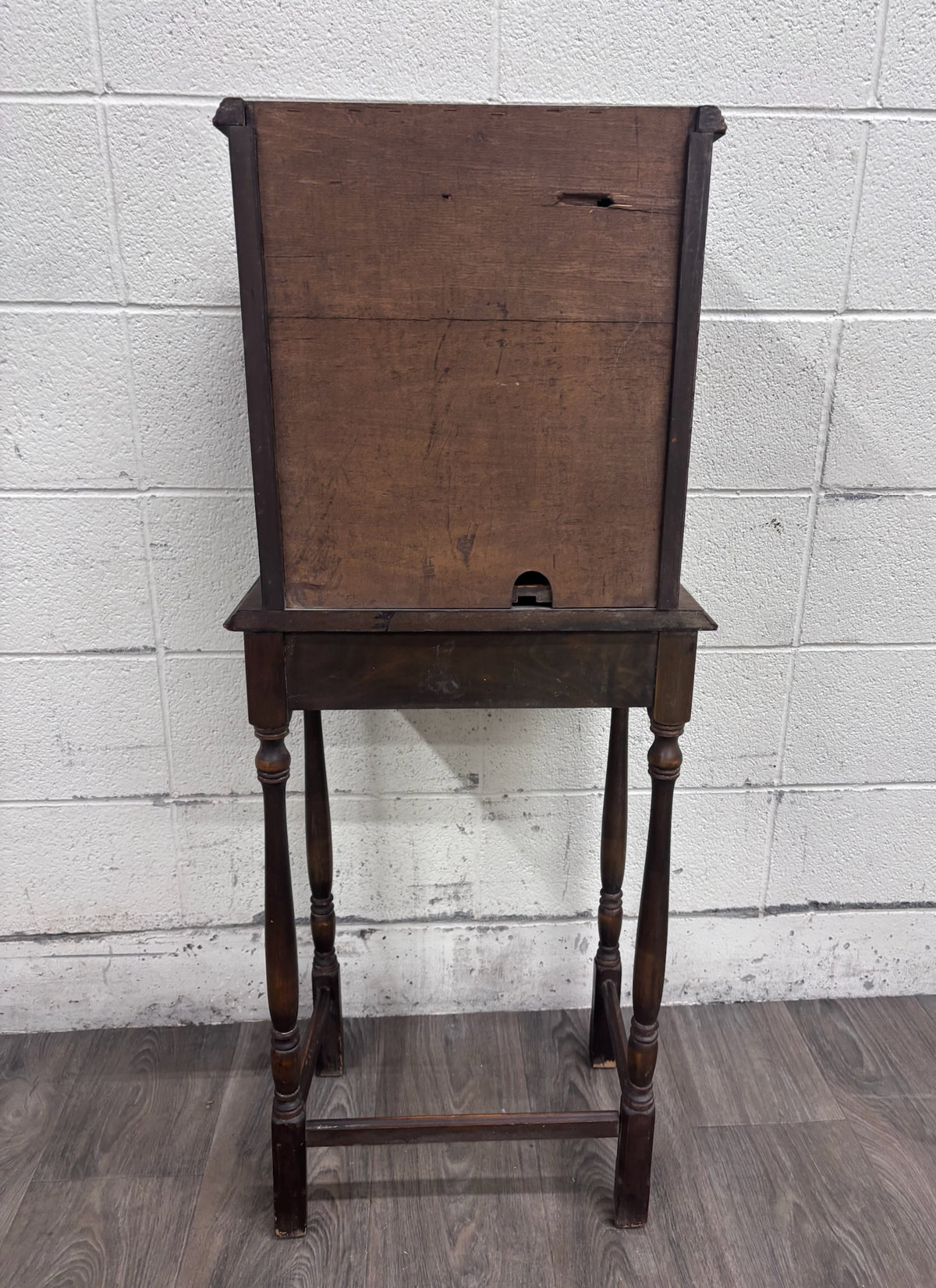 Antique c. 1920 Tudor Revival Walnut Silver / Jewelry / Collector Cabinet