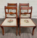 Antique Regency / Duncan Phyfe Style Needlepoint Upholstered Dining Side Chairs