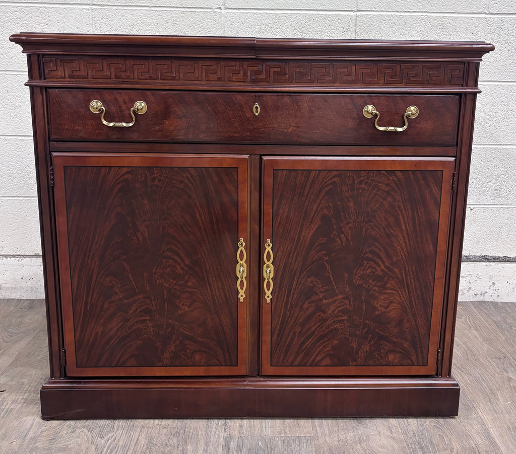 Vintage Drexel Mahogany Expandable Server Cabinet Buffet Dry Bar Liquor Cabinet