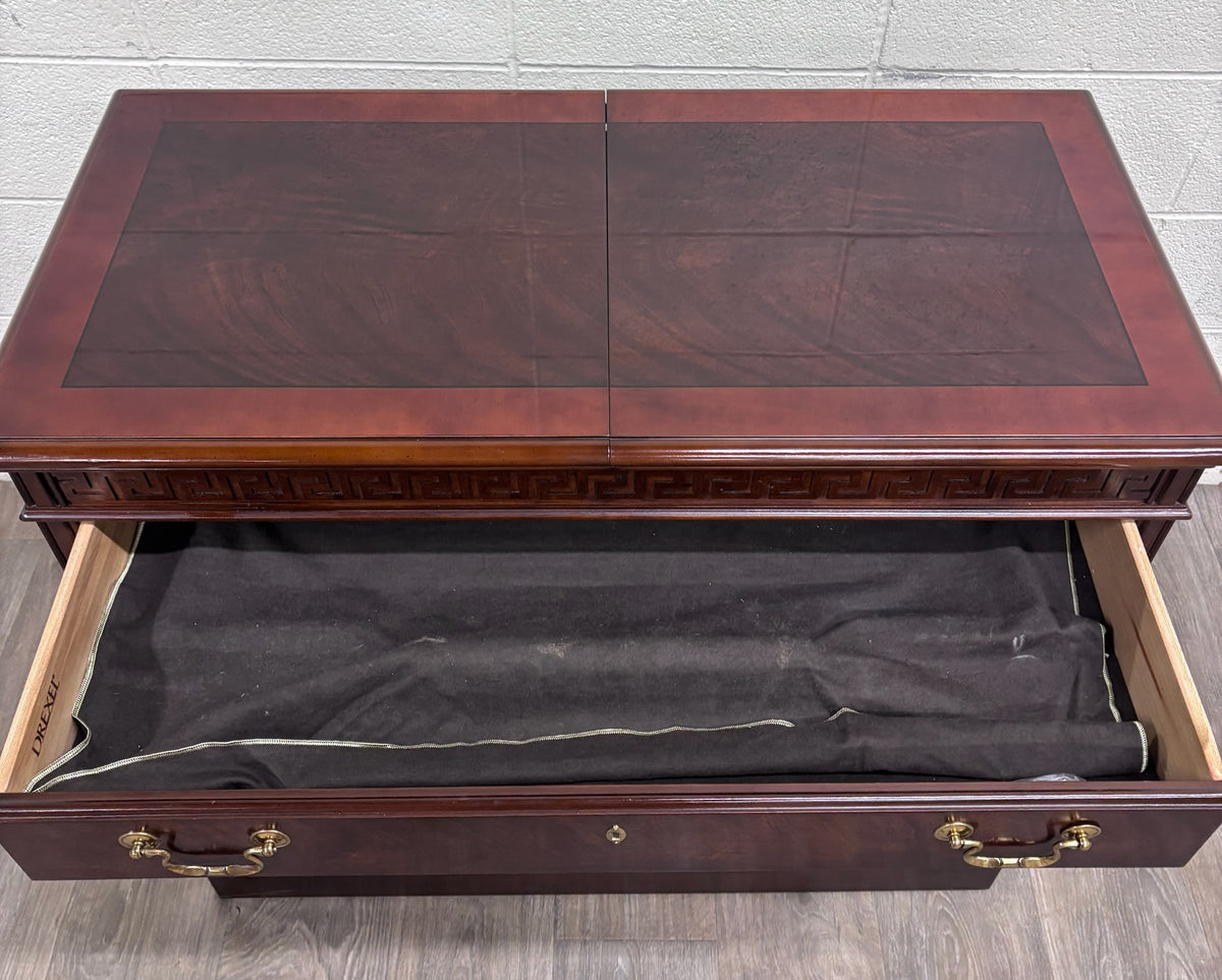 Vintage Drexel Mahogany Expandable Server Cabinet Buffet Dry Bar Liquor Cabinet