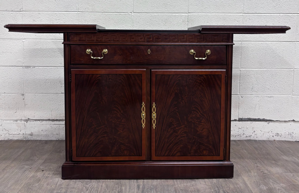 Vintage Drexel Mahogany Expandable Server Cabinet Buffet Dry Bar Liquor Cabinet