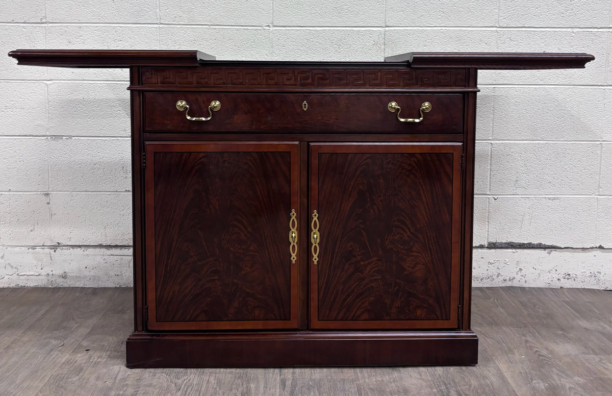 Vintage Drexel Mahogany Expandable Server Cabinet Buffet Dry Bar Liquor Cabinet