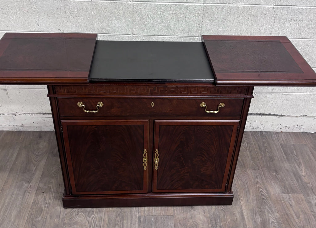 Vintage Drexel Mahogany Expandable Server Cabinet Buffet Dry Bar Liquor Cabinet