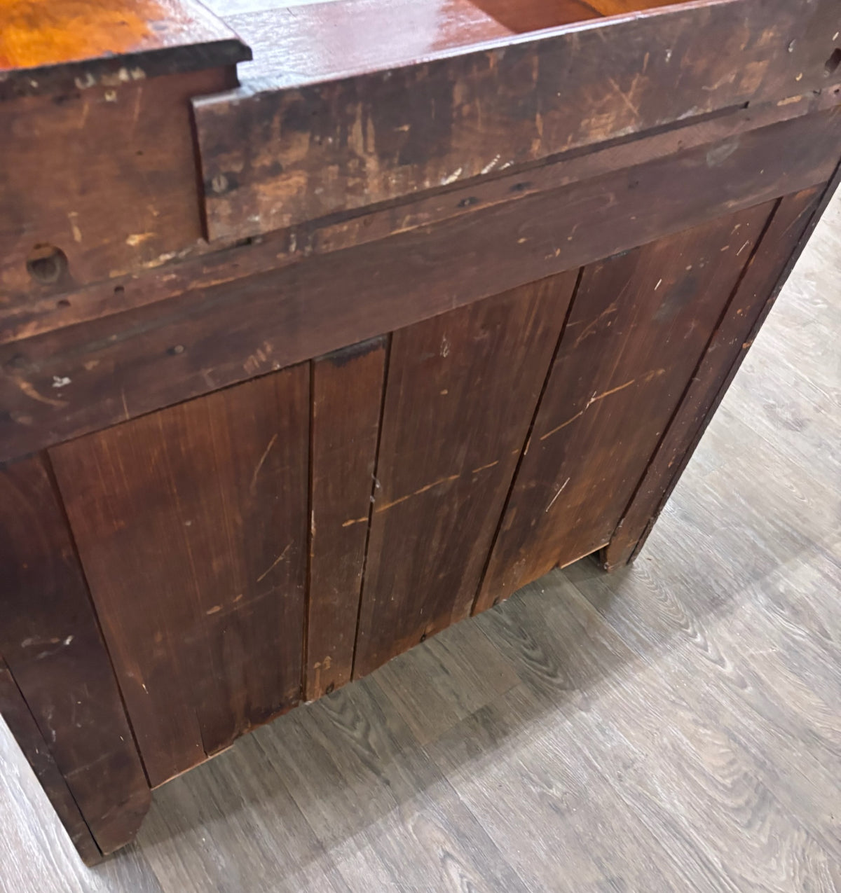 Antique Late 1800s Victorian Walnut Marble Inset Dresser