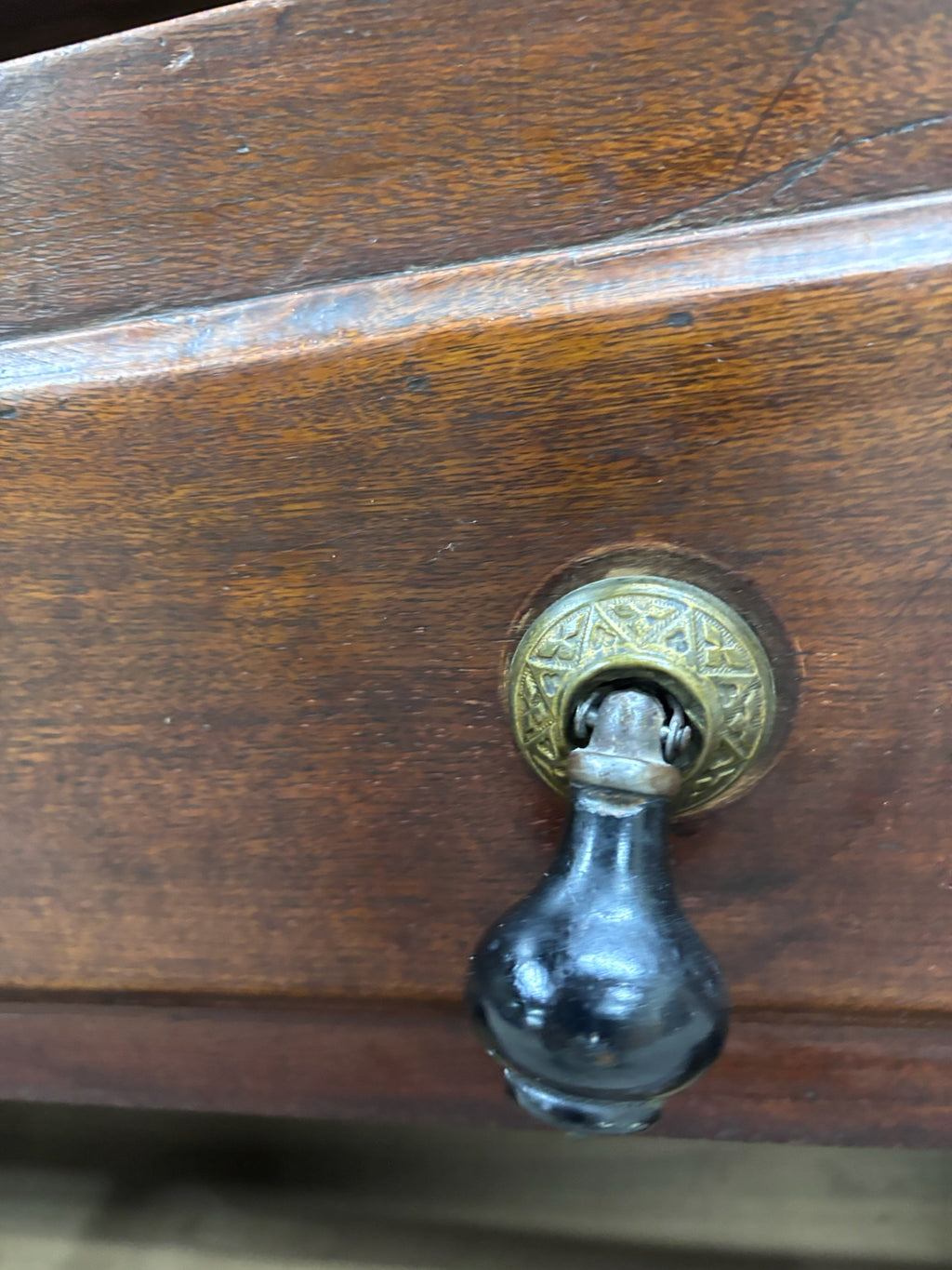Antique Late 1800s Victorian Walnut Marble Inset Dresser