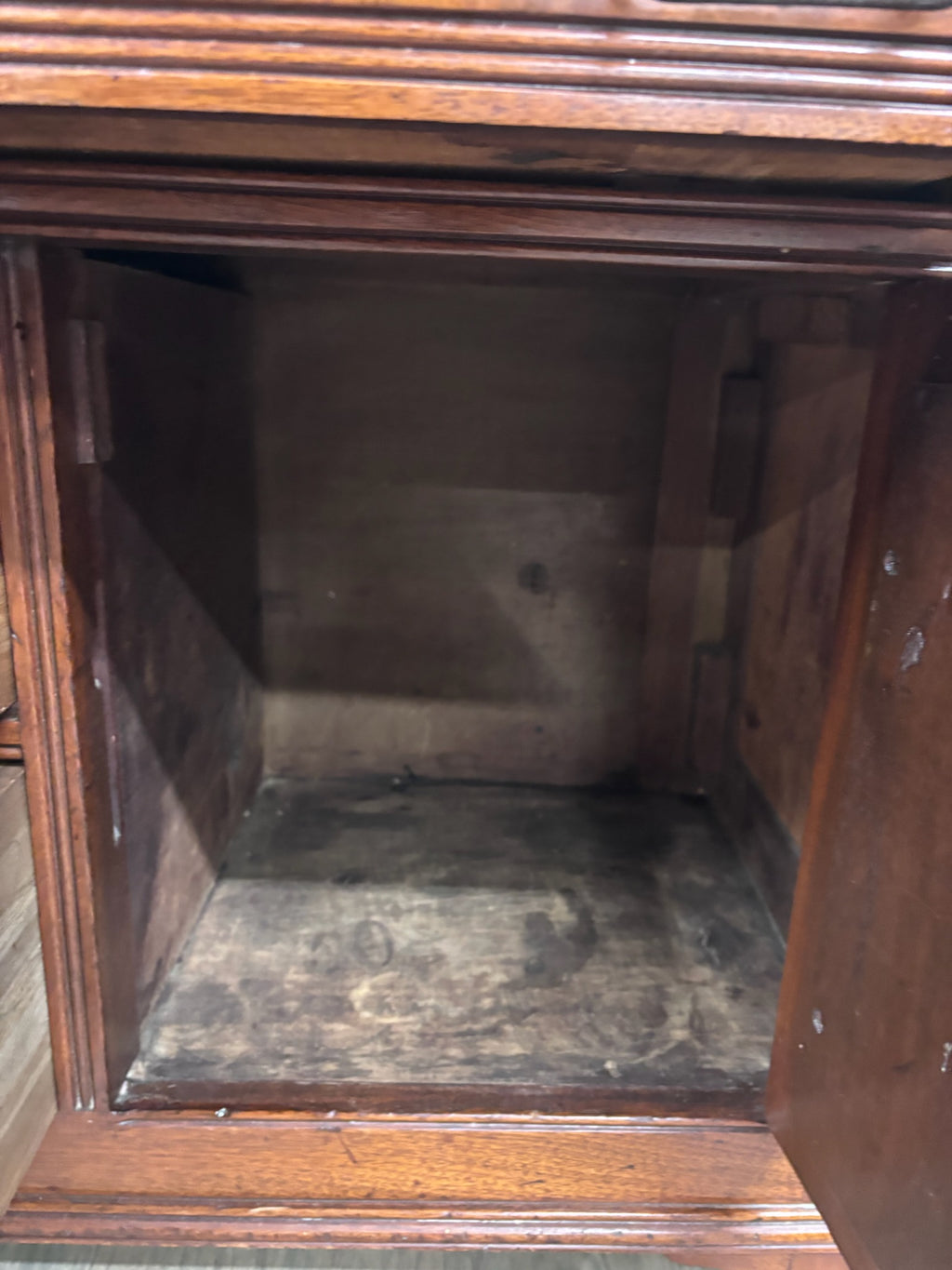 Antique Victorian Eastlake Walnut Marble Top Knapp Joint Washstand
