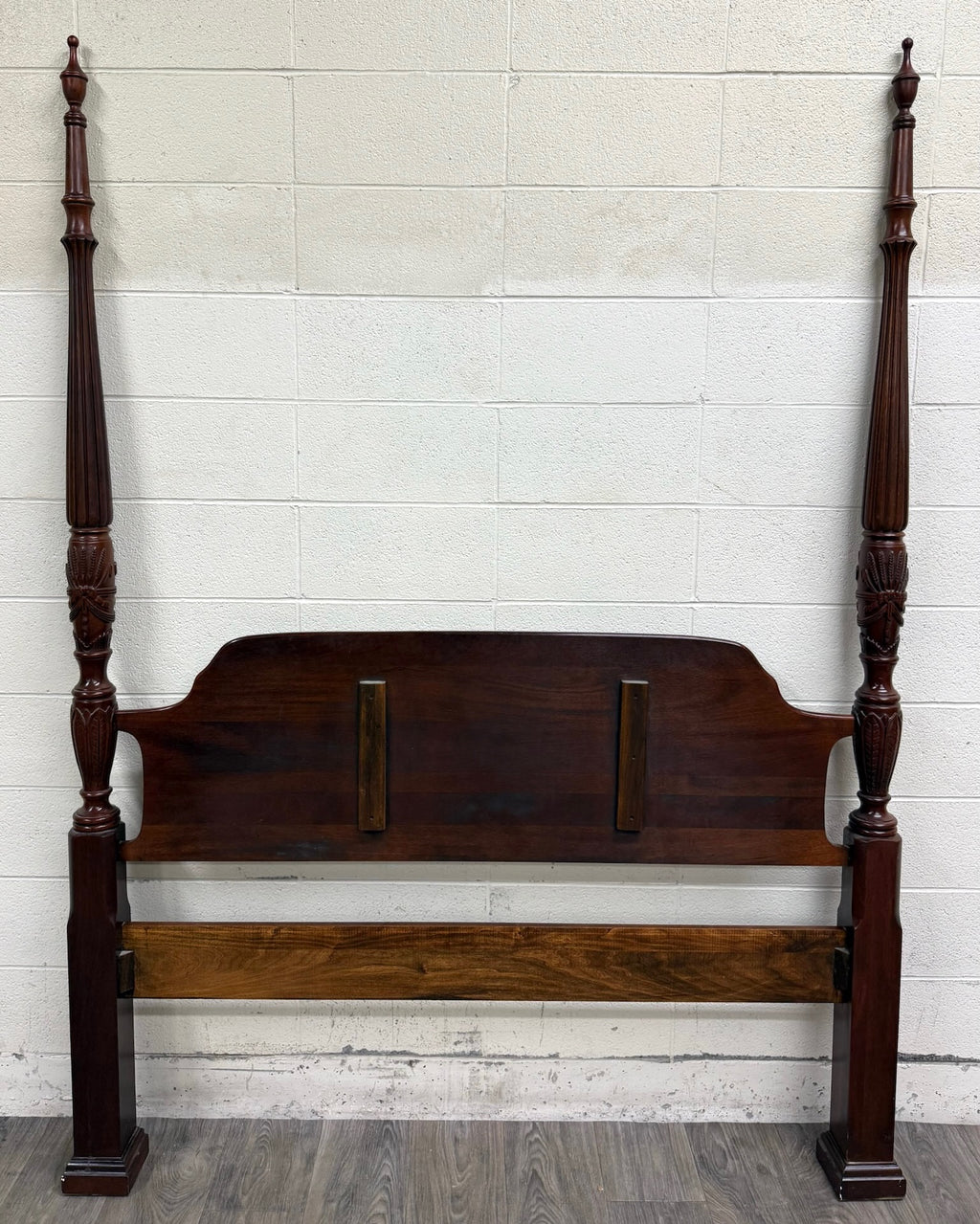 Vintage Queen Size Carved Four Poster Rice Bed