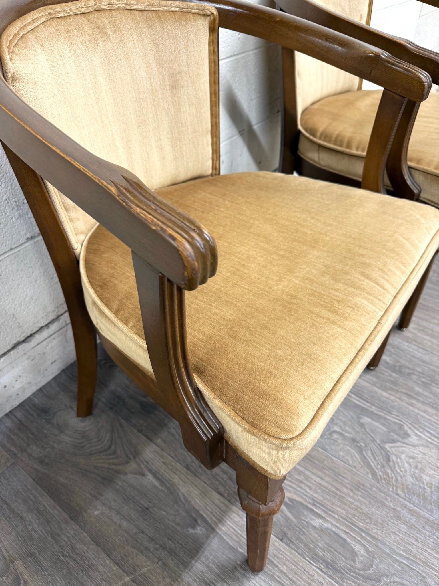 Vintage Shelby Williams Barrel Back Lounge Chairs Tub Chairs Armchairs - Pair