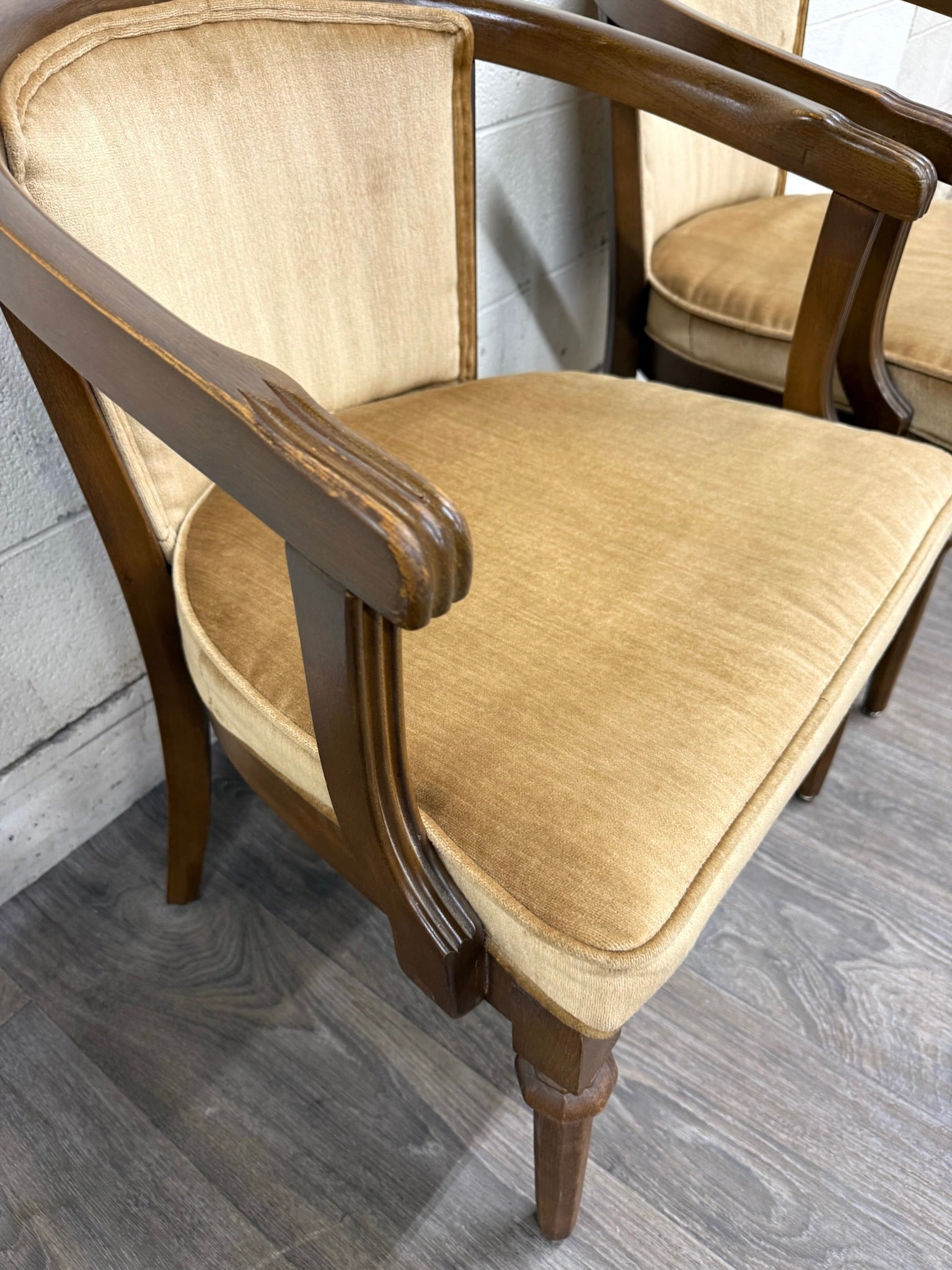 Vintage Shelby Williams Barrel Back Lounge Chairs Tub Chairs Armchairs - Pair