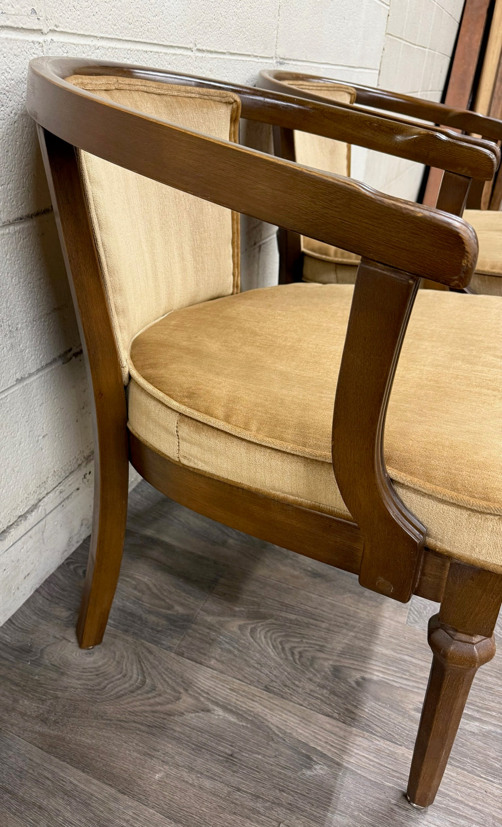 Vintage Shelby Williams Barrel Back Lounge Chairs Tub Chairs Armchairs - Pair