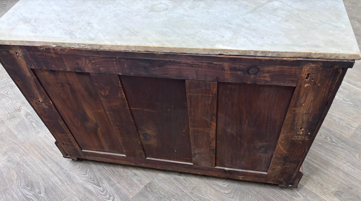 Antique Late 1800s Victorian Eastlake Marble Top Walnut Dresser
