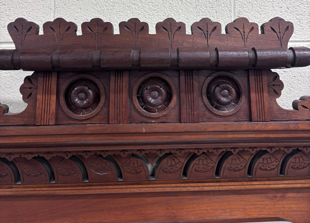 Antique Late 1800s Victorian Eastlake Marble Top Walnut Dresser