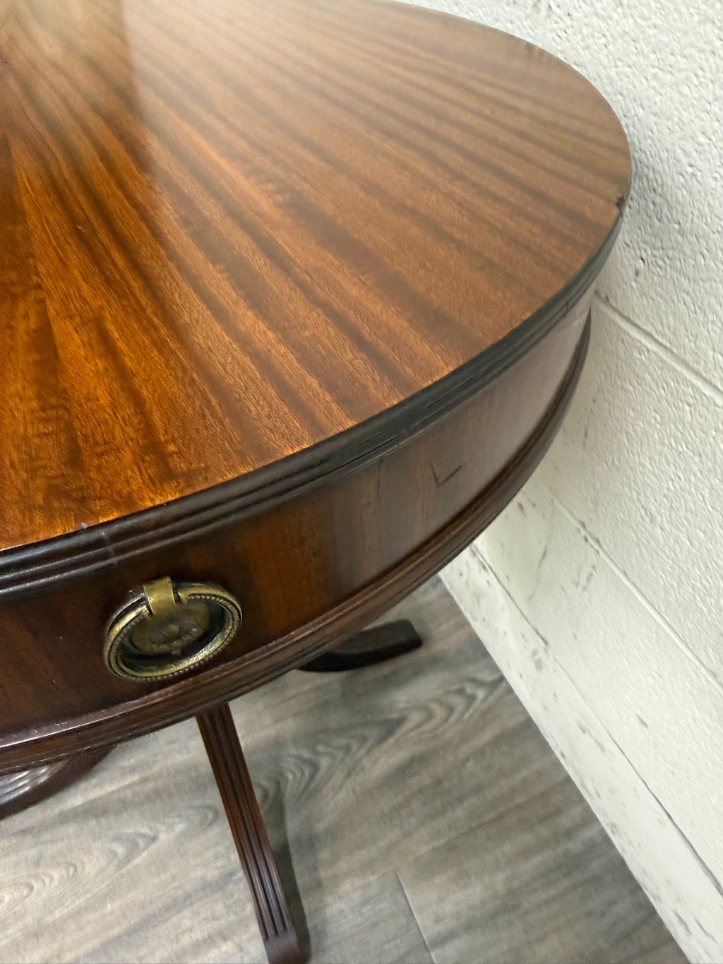 Vintage Imperial Furniture All Mahogany Drum Table End Table Lamp Table