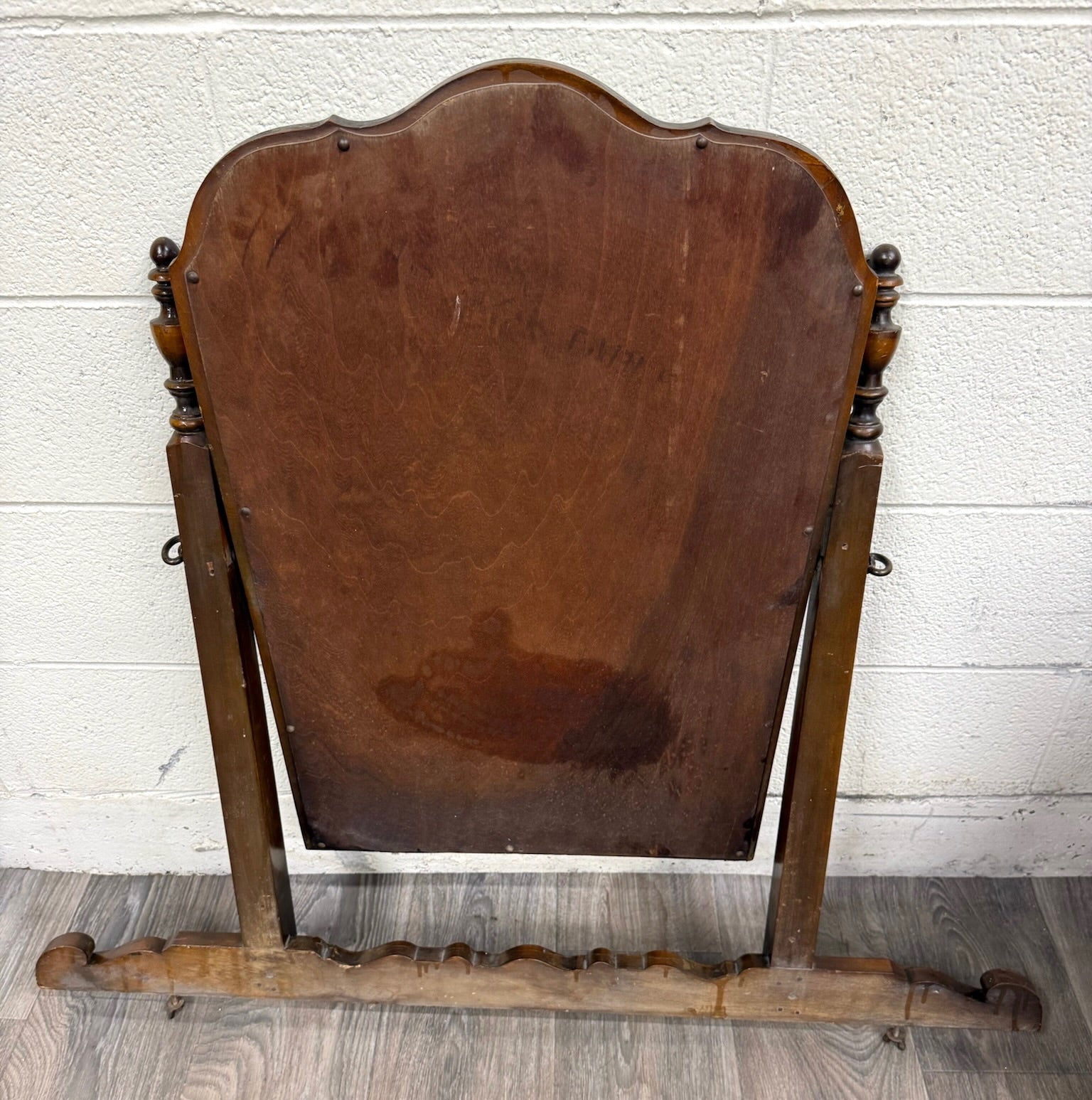 Antique Art Nouveau Walnut Vanity with Adjustable Mirror