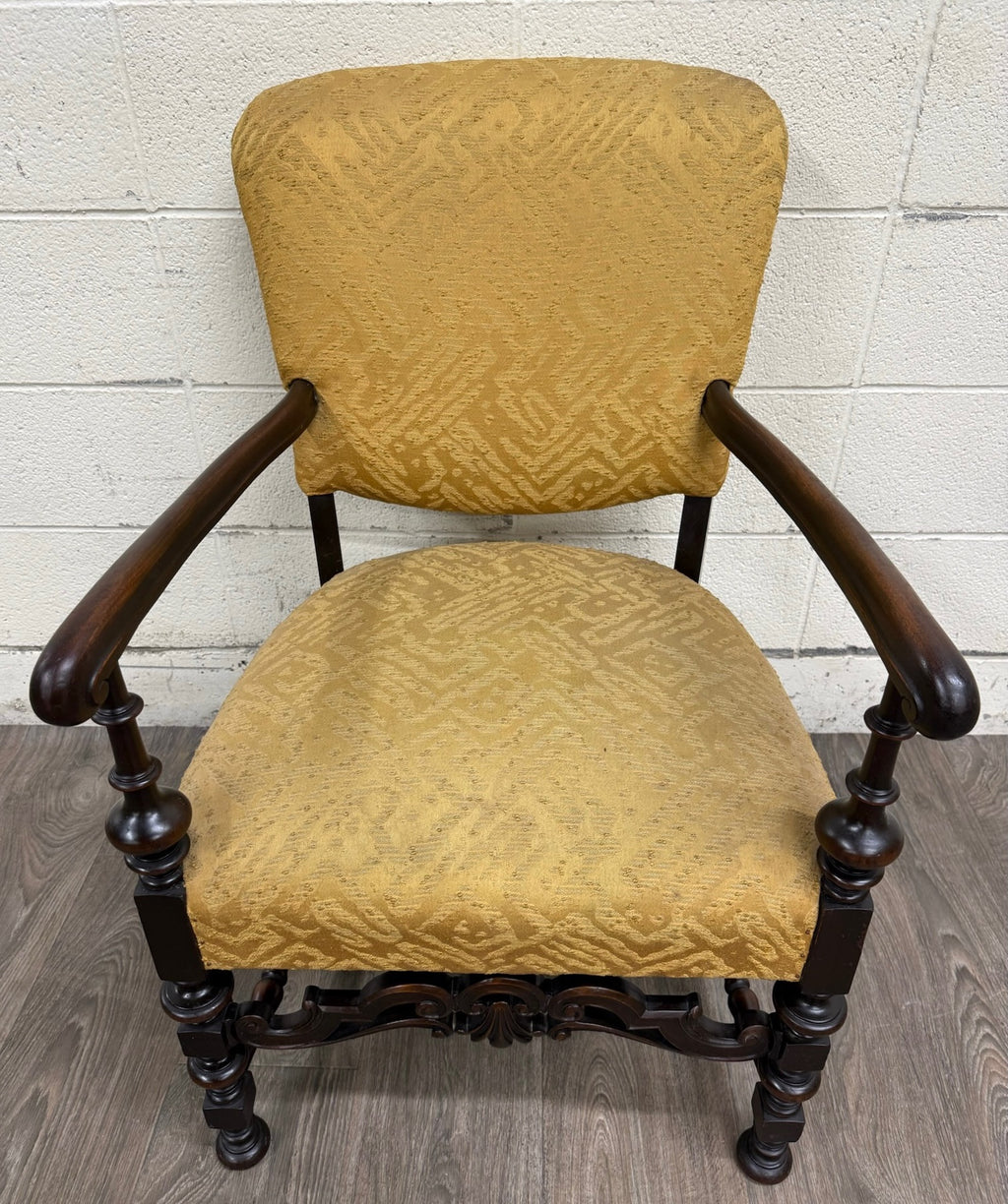 Vintage Spanish Revival Renaissance Revival Walnut Armchair
