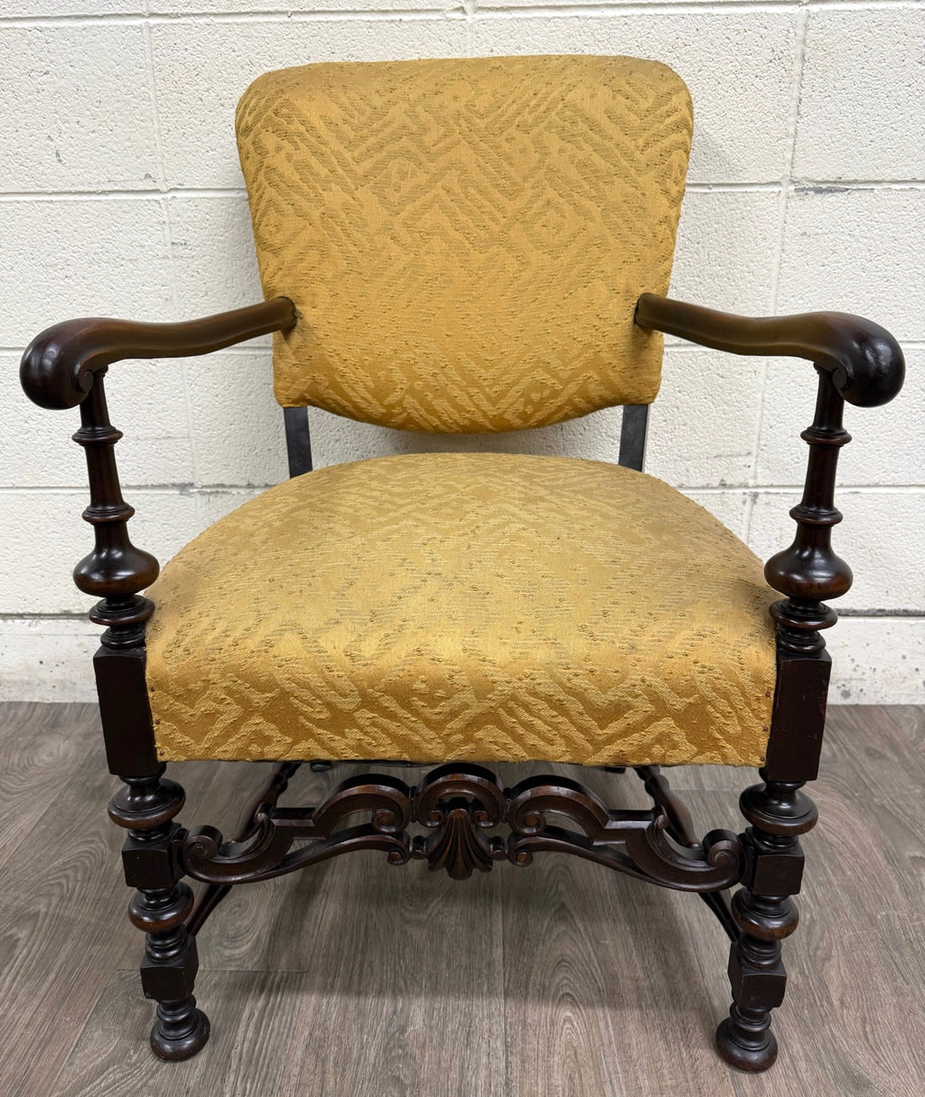 Vintage Spanish Revival Renaissance Revival Walnut Armchair