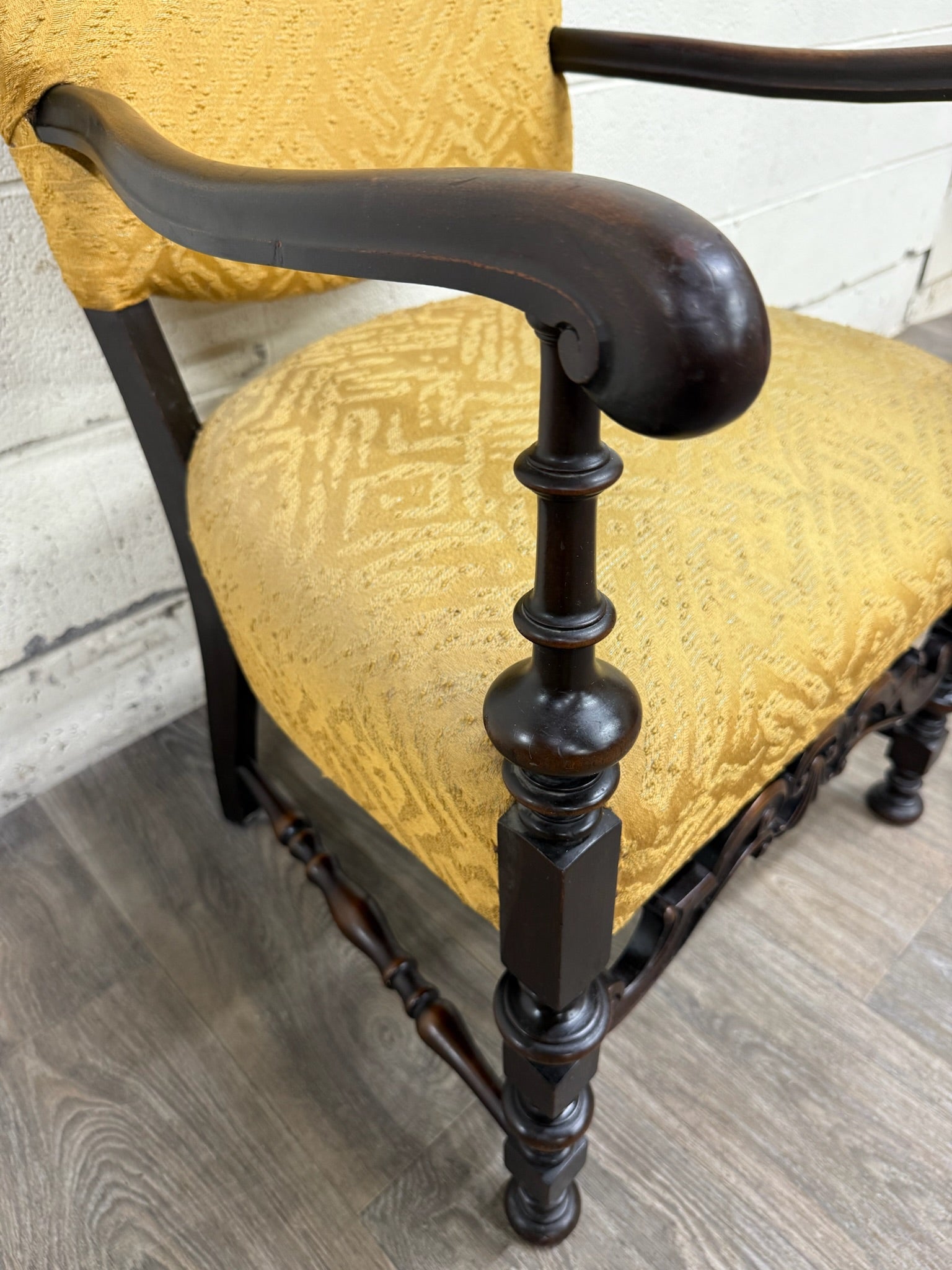 Vintage Spanish Revival Renaissance Revival Walnut Armchair