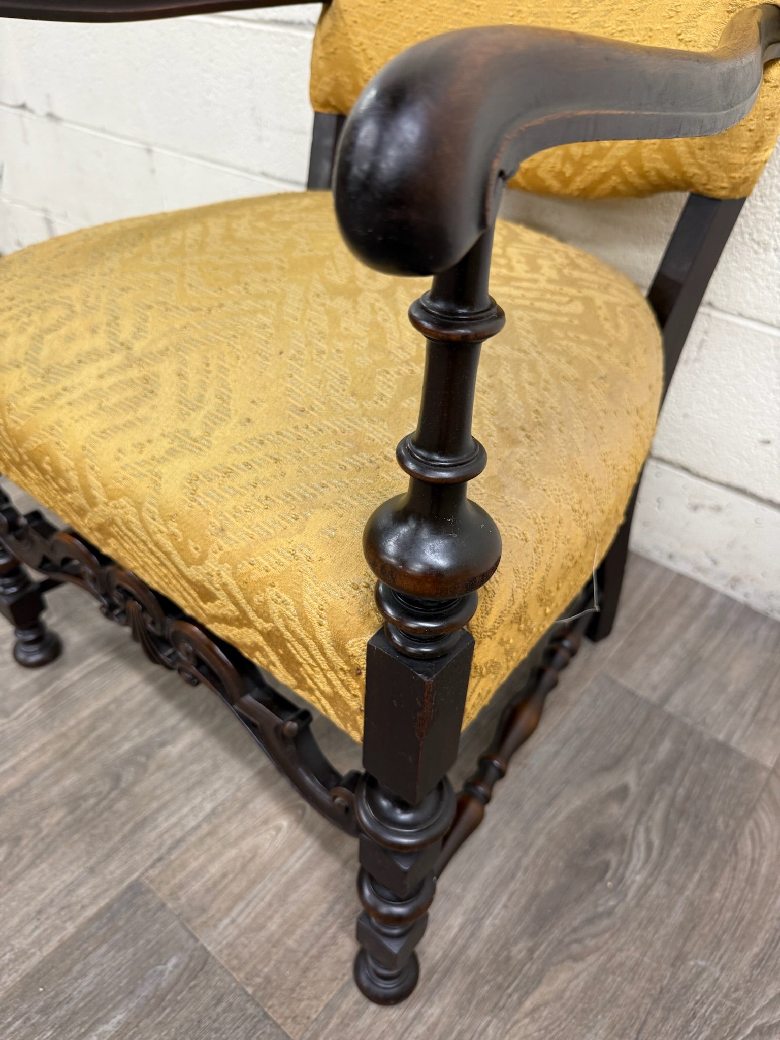 Vintage Spanish Revival Renaissance Revival Walnut Armchair