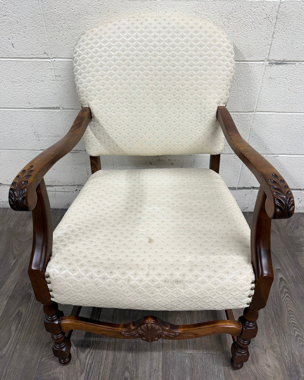 Vintage Spanish Revival Walnut Armchair