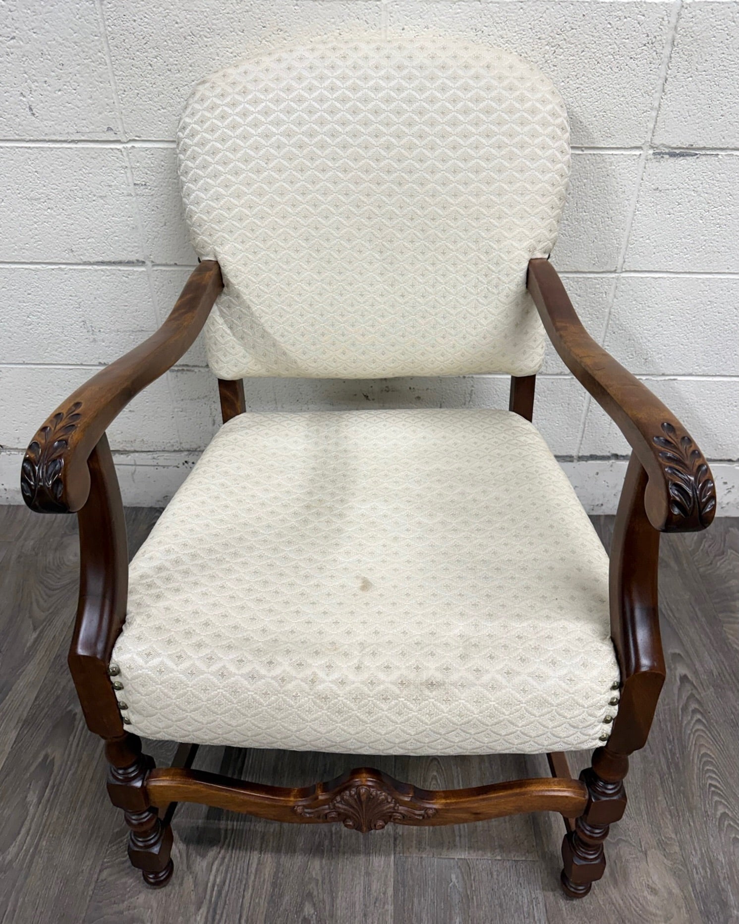 Vintage Spanish Revival Walnut Armchair